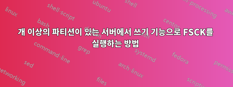 4개 이상의 파티션이 있는 서버에서 쓰기 기능으로 FSCK를 실행하는 방법