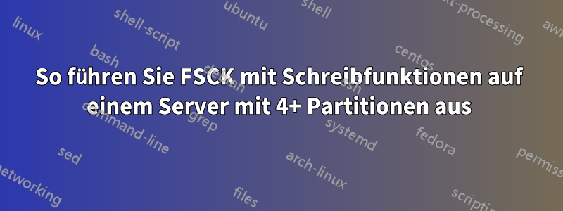 So führen Sie FSCK mit Schreibfunktionen auf einem Server mit 4+ Partitionen aus