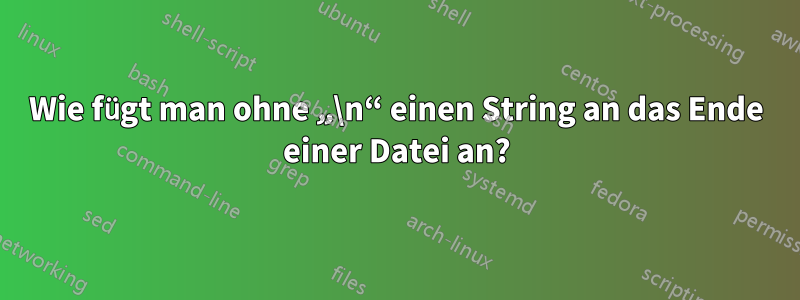 Wie fügt man ohne „\n“ einen String an das Ende einer Datei an?