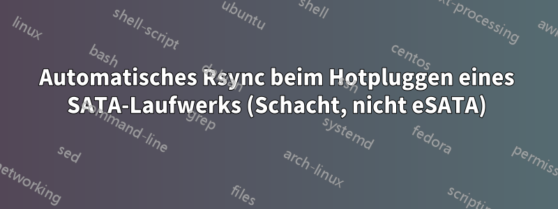 Automatisches Rsync beim Hotpluggen eines SATA-Laufwerks (Schacht, nicht eSATA)