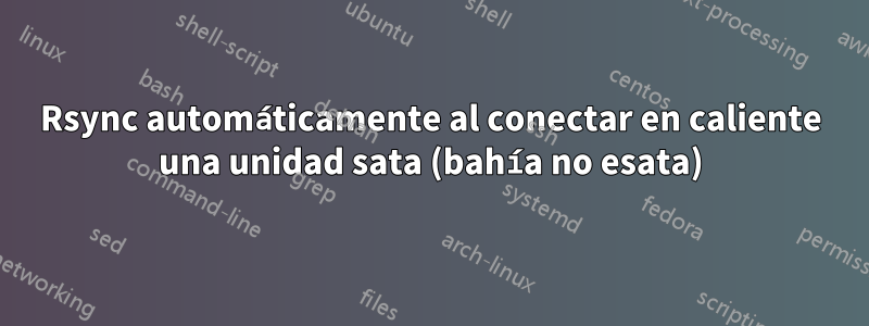 Rsync automáticamente al conectar en caliente una unidad sata (bahía no esata)