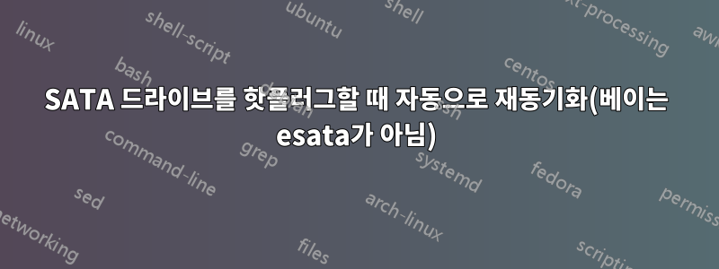 SATA 드라이브를 핫플러그할 때 자동으로 재동기화(베이는 esata가 아님)