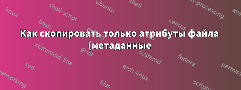 Как скопировать только атрибуты файла (метаданные) без фактического содержимого файла?