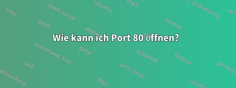 Wie kann ich Port 80 öffnen? 