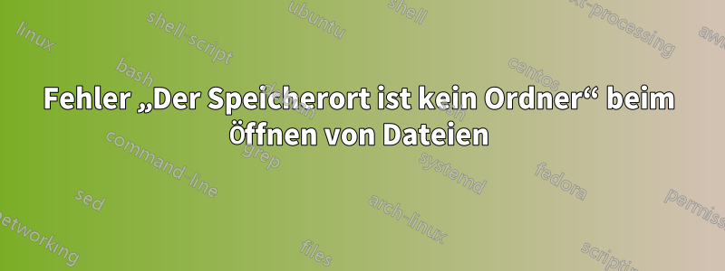 Fehler „Der Speicherort ist kein Ordner“ beim Öffnen von Dateien