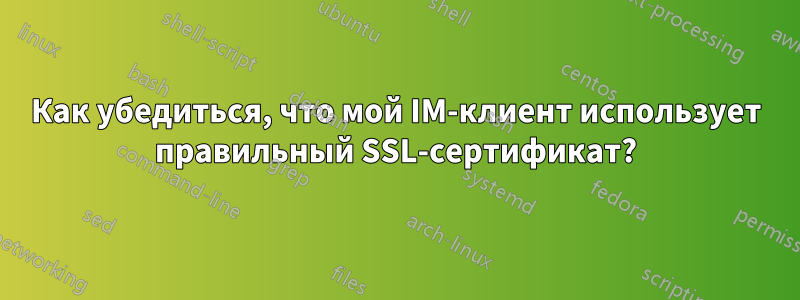 Как убедиться, что мой IM-клиент использует правильный SSL-сертификат?