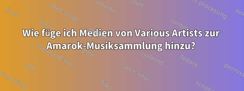 Wie füge ich Medien von Various Artists zur Amarok-Musiksammlung hinzu?