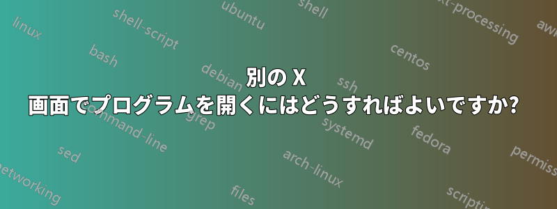 別の X 画面でプログラムを開くにはどうすればよいですか? 