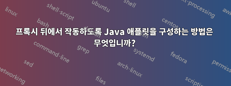 프록시 뒤에서 작동하도록 Java 애플릿을 구성하는 방법은 무엇입니까?