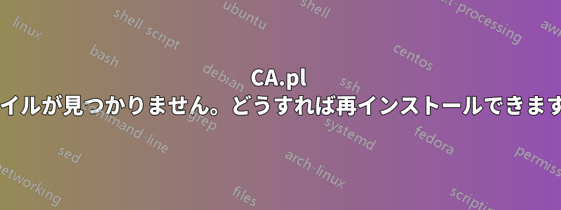 CA.pl ファイルが見つかりません。どうすれば再インストールできますか?