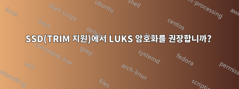 SSD(TRIM 지원)에서 LUKS 암호화를 권장합니까?