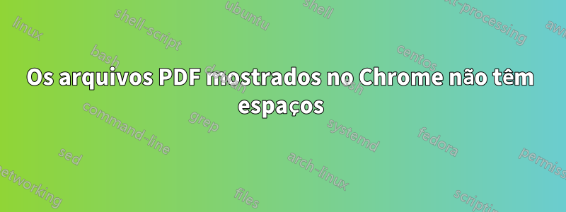 Os arquivos PDF mostrados no Chrome não têm espaços