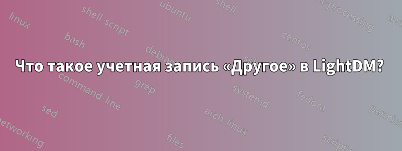 Что такое учетная запись «Другое» в LightDM?