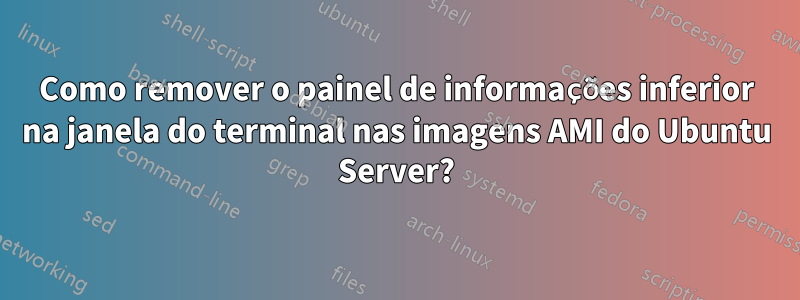 Como remover o painel de informações inferior na janela do terminal nas imagens AMI do Ubuntu Server?