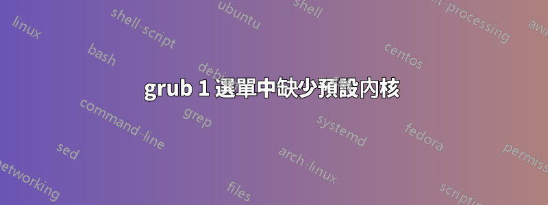 grub 1 選單中缺少預設內核