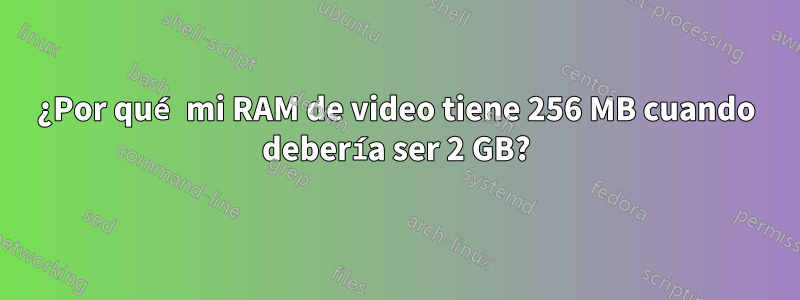 ¿Por qué mi RAM de video tiene 256 MB cuando debería ser 2 GB?