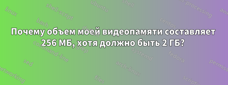 Почему объем моей видеопамяти составляет 256 МБ, хотя должно быть 2 ГБ?