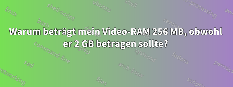 Warum beträgt mein Video-RAM 256 MB, obwohl er 2 GB betragen sollte?