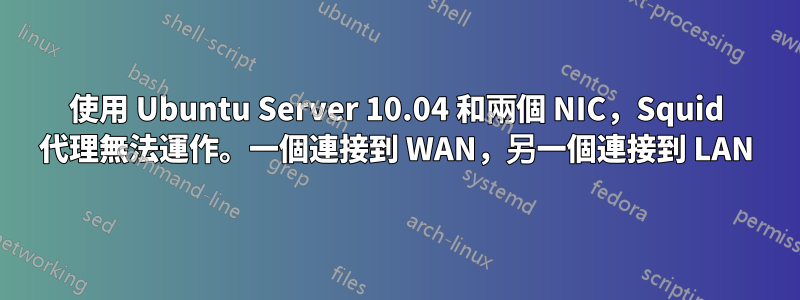 使用 Ubuntu Server 10.04 和兩個 NIC，Squid 代理無法運作。一個連接到 WAN，另一個連接到 LAN