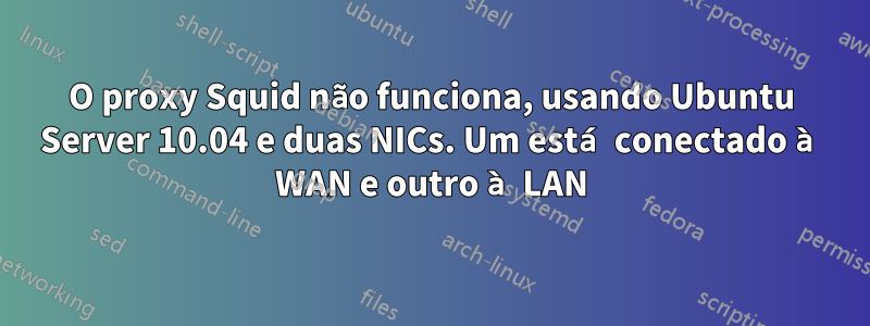 O proxy Squid não funciona, usando Ubuntu Server 10.04 e duas NICs. Um está conectado à WAN e outro à LAN