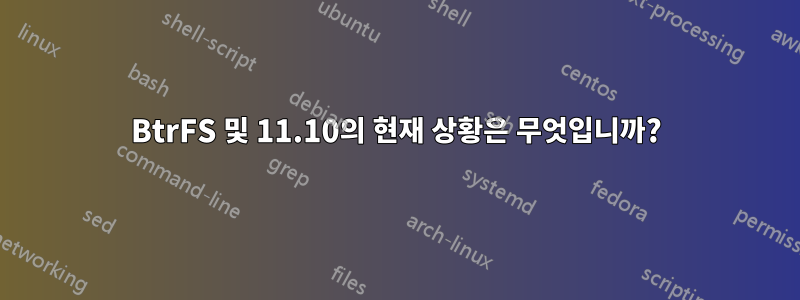 BtrFS 및 11.10의 현재 상황은 무엇입니까?