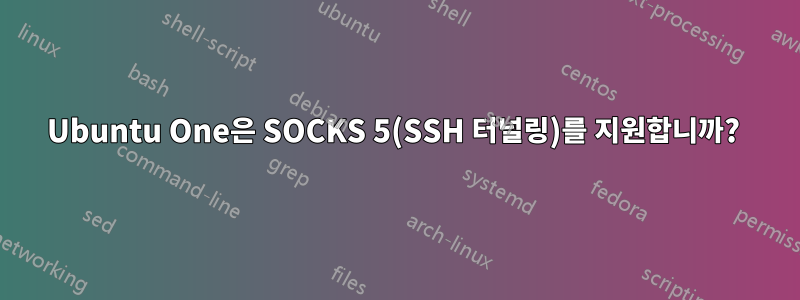 Ubuntu One은 SOCKS 5(SSH 터널링)를 지원합니까? 