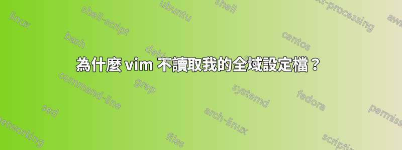 為什麼 vim 不讀取我的全域設定檔？