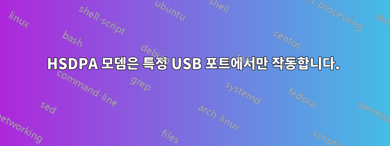 HSDPA 모뎀은 특정 USB 포트에서만 작동합니다.