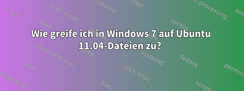 Wie greife ich in Windows 7 auf Ubuntu 11.04-Dateien zu? 