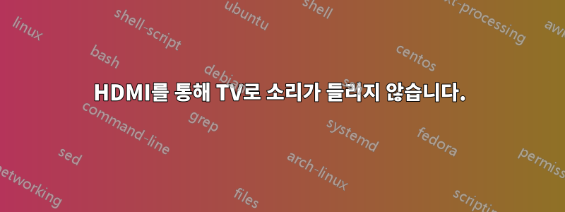 HDMI를 통해 TV로 소리가 들리지 않습니다.