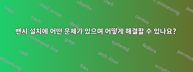 밴시 설치에 어떤 문제가 있으며 어떻게 해결할 수 있나요?