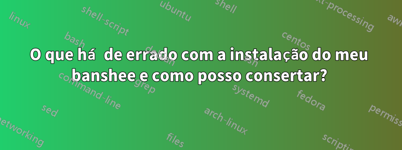 O que há de errado com a instalação do meu banshee e como posso consertar?