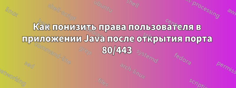 Как понизить права пользователя в приложении Java после открытия порта 80/443