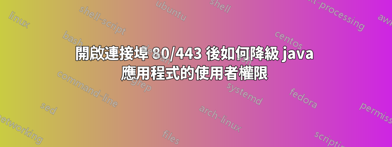 開啟連接埠 80/443 後如何降級 java 應用程式的使用者權限