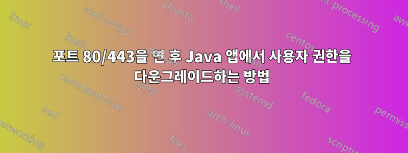 포트 80/443을 연 후 Java 앱에서 사용자 권한을 다운그레이드하는 방법