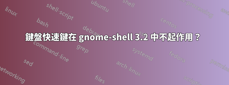 鍵盤快速鍵在 gnome-shell 3.2 中不起作用？