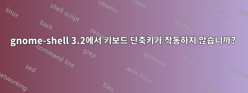 gnome-shell 3.2에서 키보드 단축키가 작동하지 않습니까?