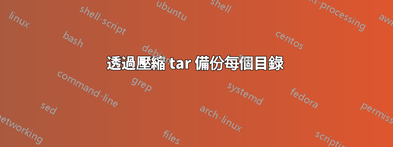 透過壓縮 tar 備份每個目錄