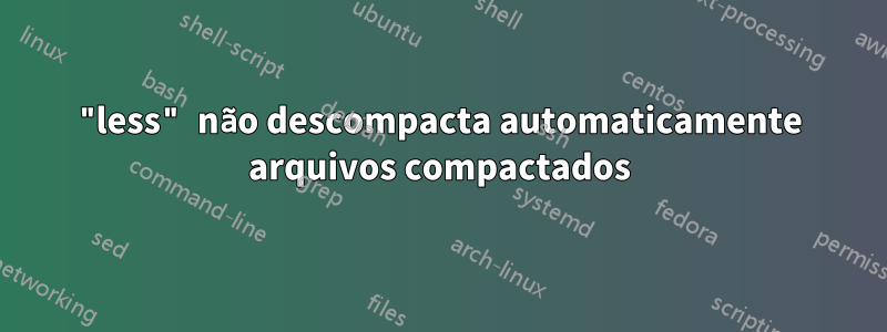 "less" não descompacta automaticamente arquivos compactados