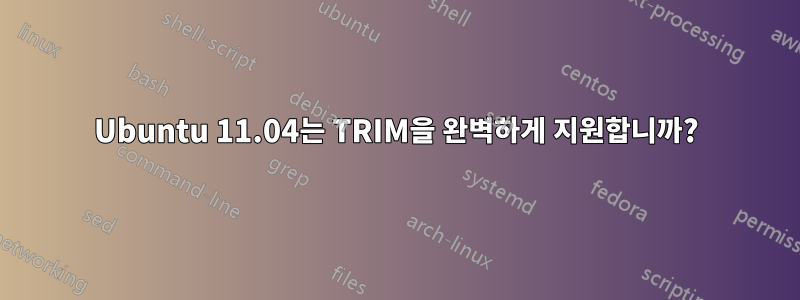 Ubuntu 11.04는 TRIM을 완벽하게 지원합니까?