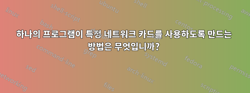 하나의 프로그램이 특정 네트워크 카드를 사용하도록 만드는 방법은 무엇입니까?