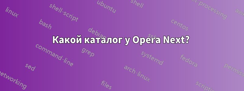 Какой каталог у Opera Next?