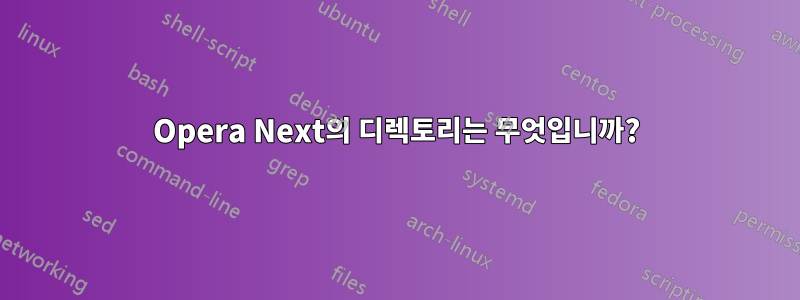 Opera Next의 디렉토리는 무엇입니까?