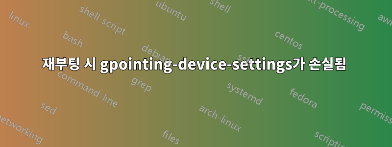 재부팅 시 gpointing-device-settings가 손실됨