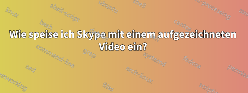 Wie speise ich Skype mit einem aufgezeichneten Video ein?