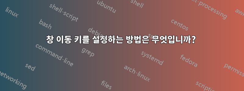 창 이동 키를 설정하는 방법은 무엇입니까?