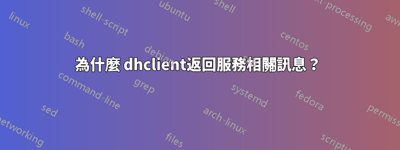 為什麼 dhclient返回服務相關訊息？