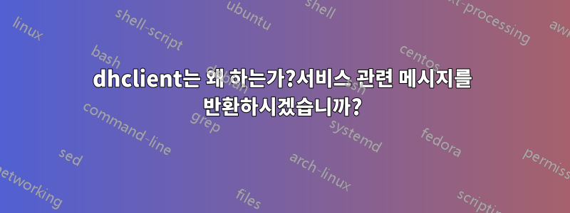 dhclient는 왜 하는가?서비스 관련 메시지를 반환하시겠습니까?