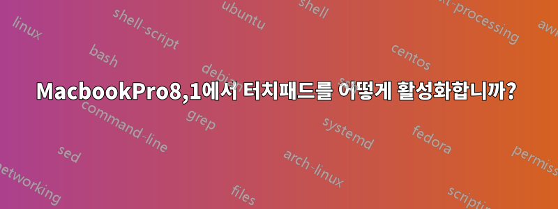 MacbookPro8,1에서 터치패드를 어떻게 활성화합니까?