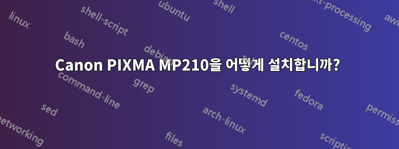 Canon PIXMA MP210을 어떻게 설치합니까?